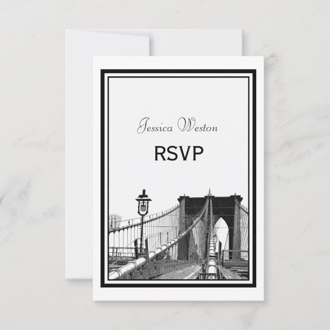 Paysage urbain de NYC Pont Bklyn #2 Gravé RSVP (Devant)