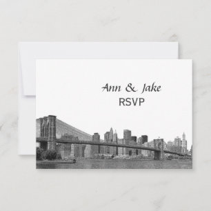 Paysage urbain de NYC Pont Bklyn Gravé #2H RSVP