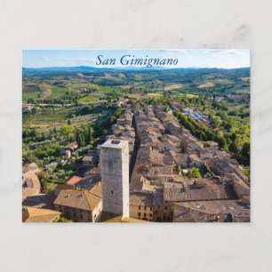 Paysage urbain de San Gimignano, carte postale de 