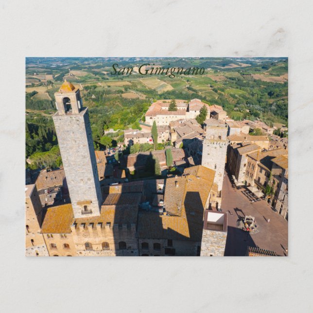 Paysage urbain de San Gimignano, carte postale de  (Devant)