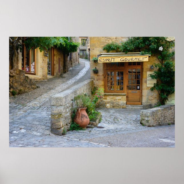 Paysage urbain en Dordogne, France affiche (Devant)