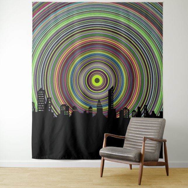 Paysage urbain  Tapisserie (En situation)