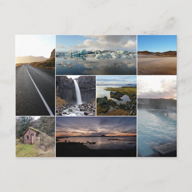 Paysages islandais collage carte postale (Devant)