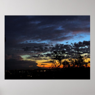 Paysages : Poster en silhouette du coucher de sole
