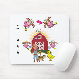 Paysan de vache Jaune Canards Souris Pad! Tapis de
