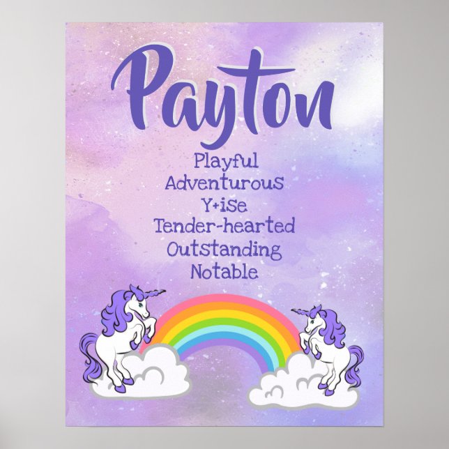 Payton Name Poster (Devant)