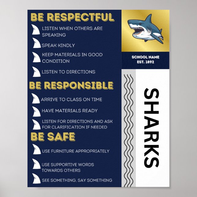 PBIS Poster Design - SHARK Mascott (Devant)