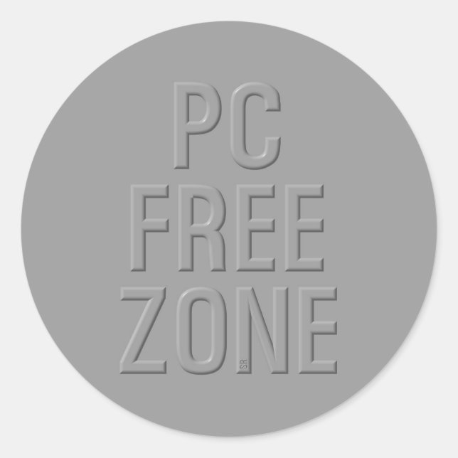 PC Free Zone Gris gros autocollants ronds (Devant)