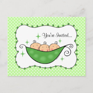Pea In My Pod Triplets Baby shower Carte postale I
