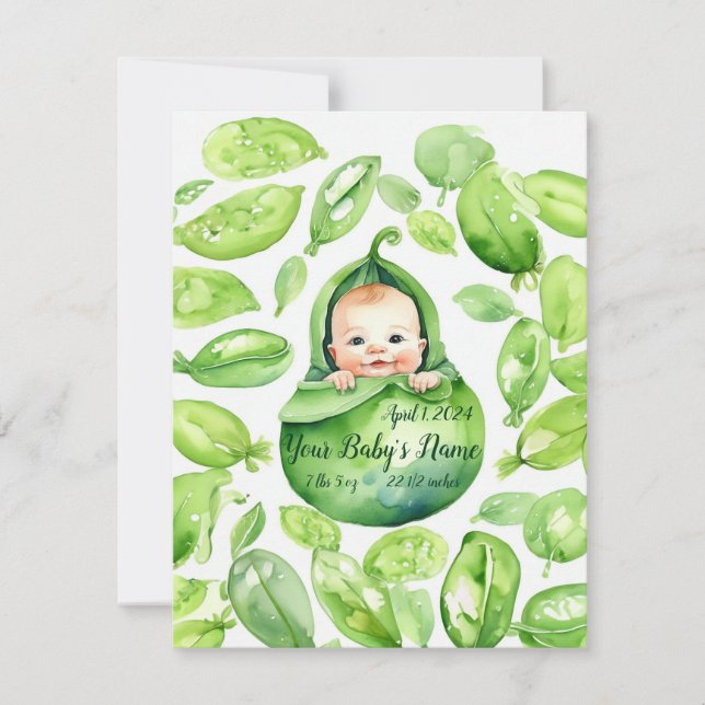 Pea Pod Preciété Faire-part de naissance (Devant)