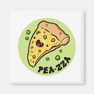 Pea-zza Cute Pizza Légumes Pun Magnet