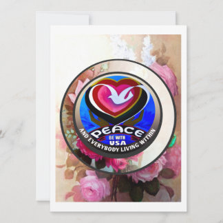 Peace Be With USA. Peint à la main... Carte simple