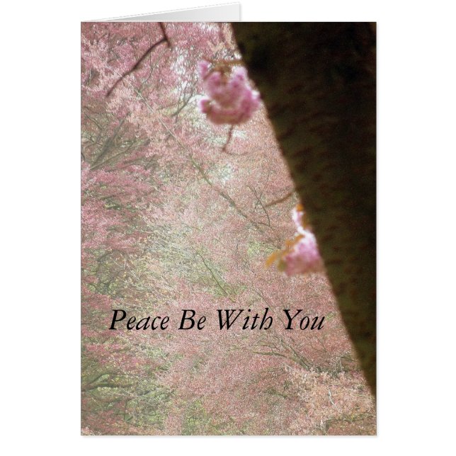 Peace Be With You Pink Blossom Card (Devant)