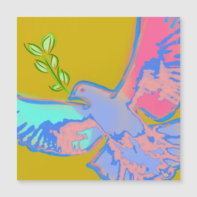 Peace colombe Pop art en jaune ocre (Devant)