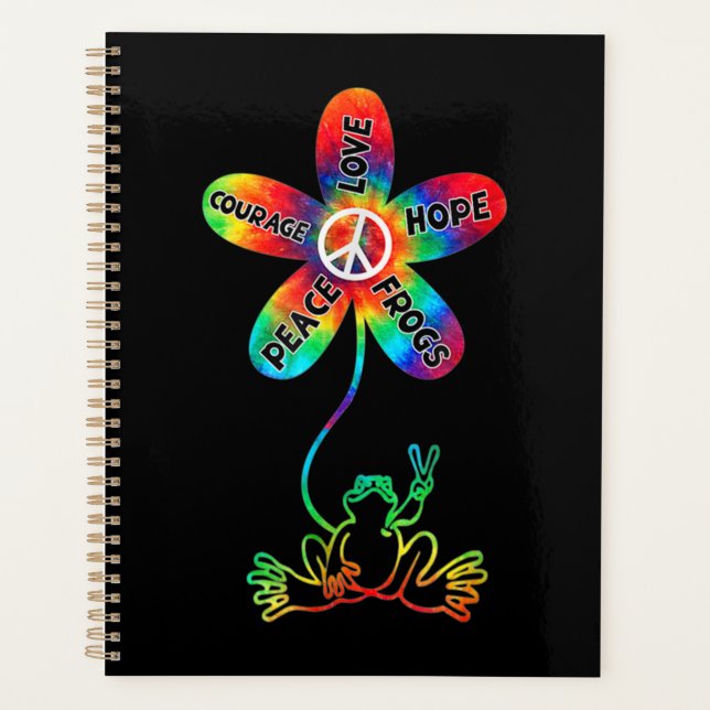Peace Courage Aimer Hope Frogs Hippie (Devant)