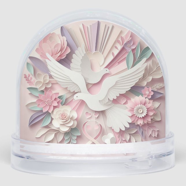 Peace & Grace – Dove and Cross Papercut Pastel Art (Arrière)
