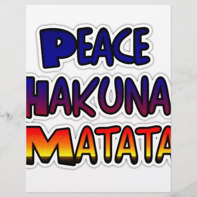 Peace Hakuna Matata Cadeaux Produits (Devant)