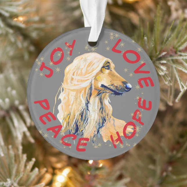 Peace Hope Log Afghan Dog Christmas (Arbre)