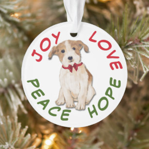 Peace Hope Love Jack Russell Terrier Noël
