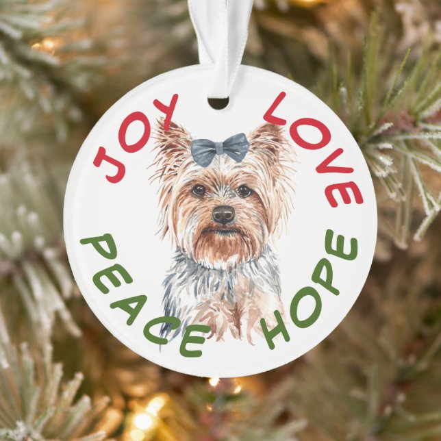 Peace Hope Santa Hat Yorkshire Terrier (Arbre)