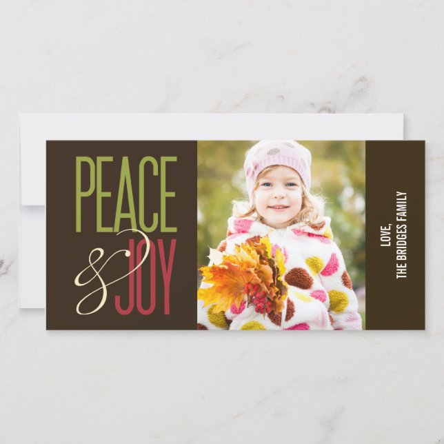 Peace & Joy Carte photo de vacances (Devant)