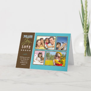 Peace-Joy-Love personnalisé Carte de vacances en f