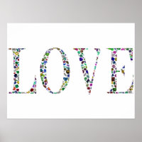 Peace, le mot 'LOVE' Gemstone Poster