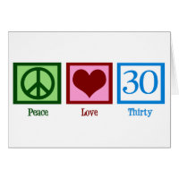 Peace Love 30th Birthday Cute Party