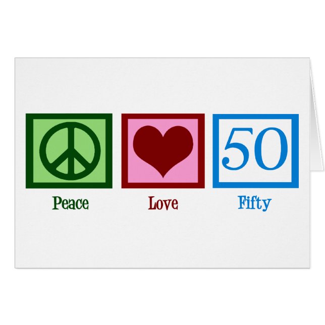 Peace Love 50th Birthday Cute Party (Devant horizontal)