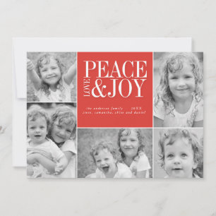 Peace, Love and Joy Collage Carte photo de vacance