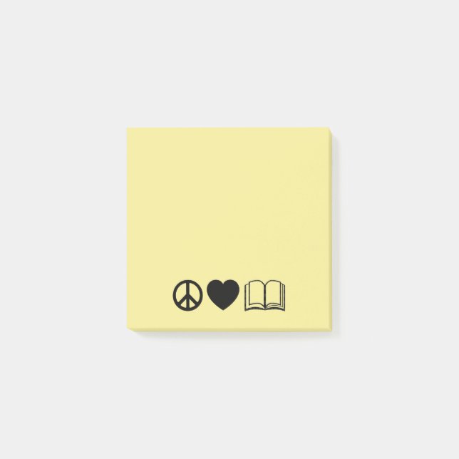 Peace, Love & Books Post-It Notes (Devant)