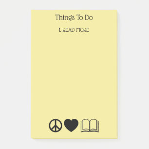 Peace, Love & Books Post-It Notes
