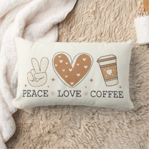 Peace Love café oreiller