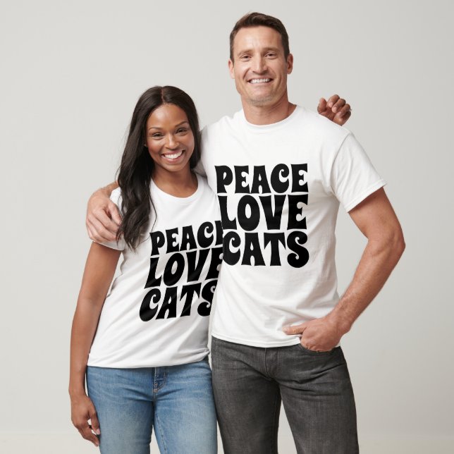 PEACE LOVE CATS, T-shirts Chat & sweatshirt (Unisexe)