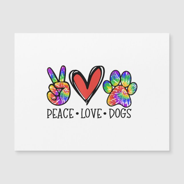Peace Love Chiens Paws Tie Dye Rainbow Animal Resc (Devant)