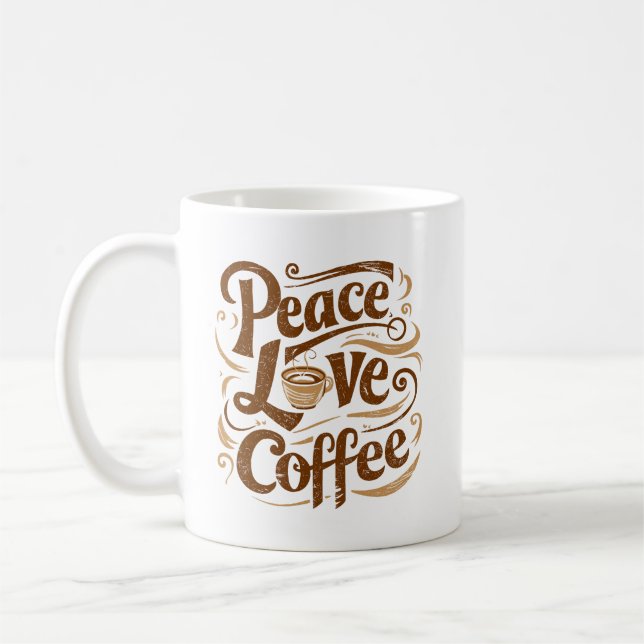 Peace Love Coffee Mugs (Gauche)