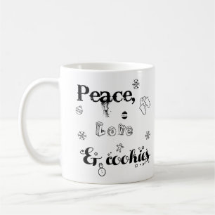 peace love & cookies Christmas tasse cadeaux