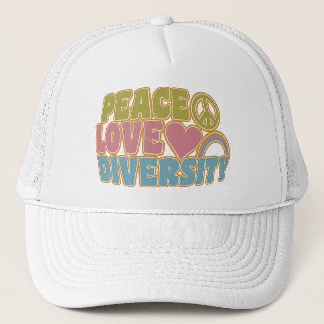 PEACE LOVE DIVERSITY casquette - choisissez la cou (Devant)