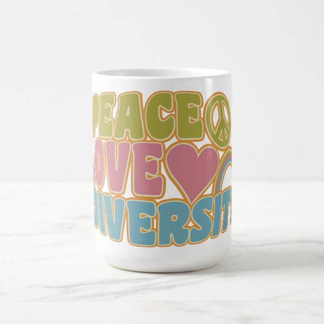 PEACE LOVE DIVERSITY tasse - choisir style & coule (Centre)