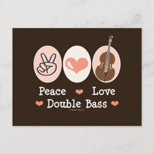Peace Love Double Basse Carte postale