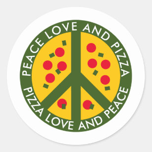 Peace Love et Pizza amusant autocollants sur mesur