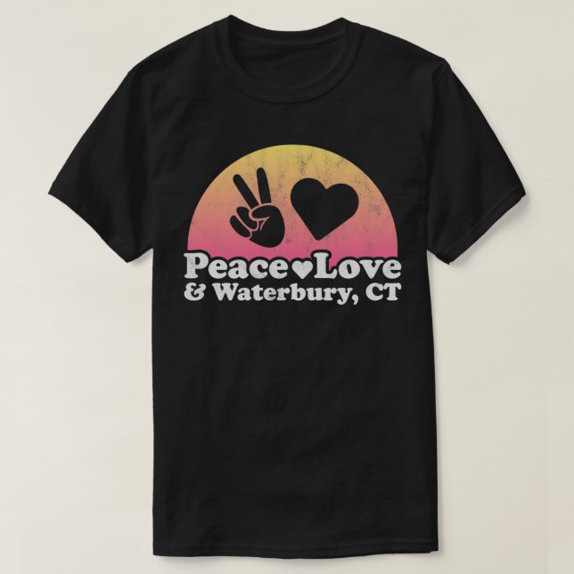Peace Love et Waterbury, CT Connecticut Pullover (Design devant)