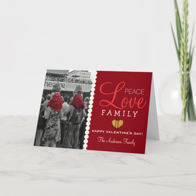 Peace Love Family Carte Saint-Valentin (Devant)