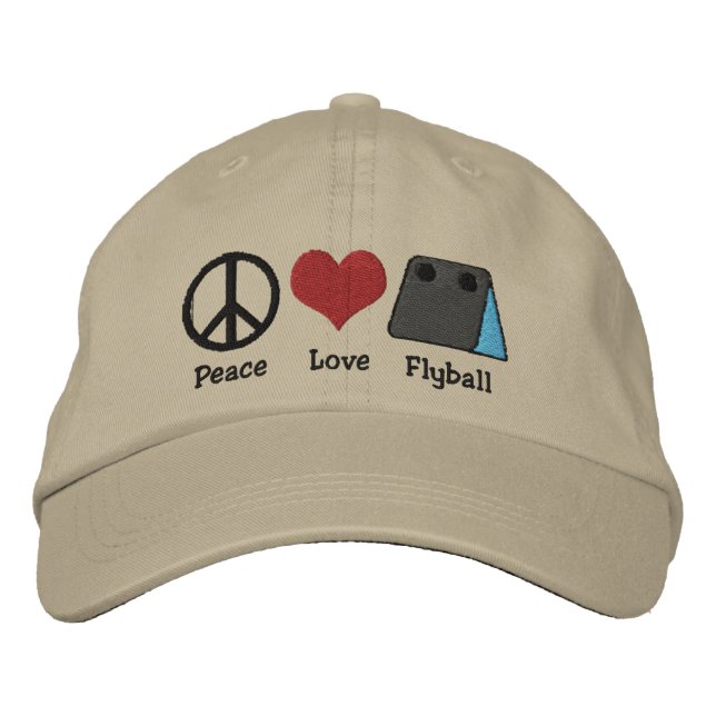Peace Love Flyball Casquette brodé (Devant)