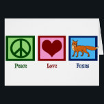 Peace Love Foxes<br><div class="desc">Un signe de paix,  un coeur,  et un mignon renard rouge. J'aime les renards cool et les dons d'animaux des bois.</div>