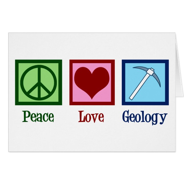 Peace Love Geology Card (Devant horizontal)