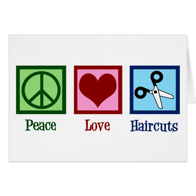 Peace Love Haircuts Hair Salon Holiday Card (Devant horizontal)