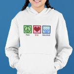 Peace Love Hanoukka Kids<br><div class="desc">Peace Love Enfants Hanoukka sweat - shirt à capuche pour un enfant juif qui aime célébrer Chanukah. Un joli signe de paix, un coeur, et une belle menorah.</div>