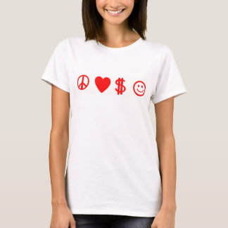 PEACE LOVE HAPPY MONEY, t-shirt à manches longues 