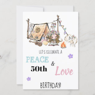 * Peace & Love Hippie Tribal Birthday Invitation